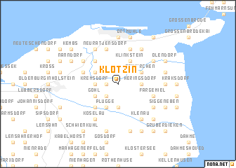 map of Klötzin