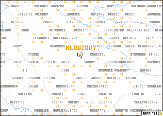 map of Klouzovy