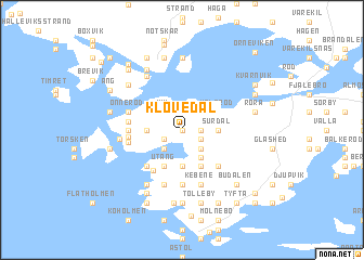 map of Klövedal