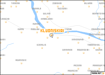 map of Kluoniškiai