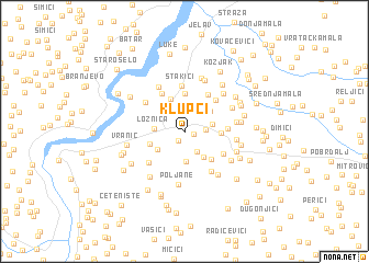 map of Klupci