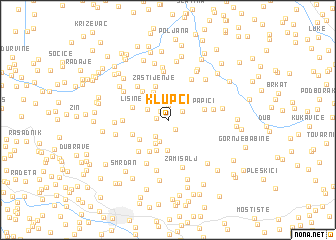 map of Klupci