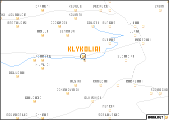 map of Klykoliai