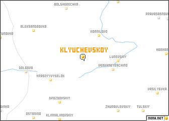map of Klyuchevskoy