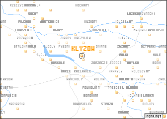 map of Kłyżów