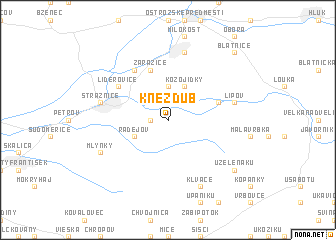 map of Kněždub