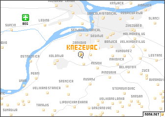 map of Kneževac