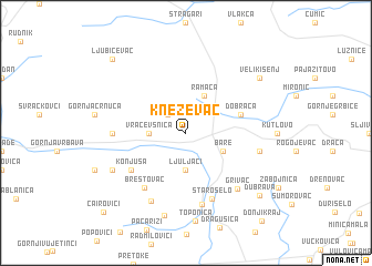 map of Kneževac