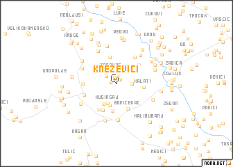 map of Kneževići