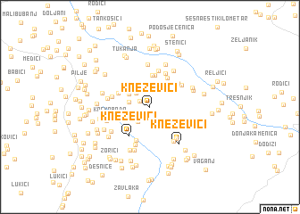 map of Kneževići