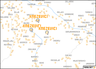 map of Kneževići