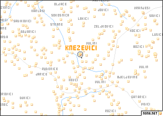 map of Kneževići