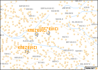 map of Kneževići