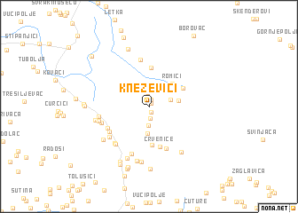 map of Kneževići