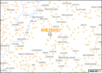 map of Kneževići