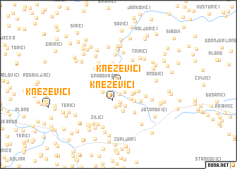 map of Kneževići