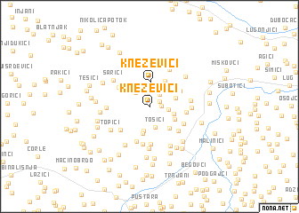 map of Kneževići