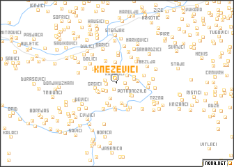 map of Kneževići