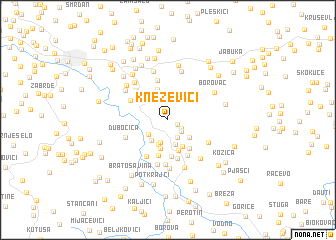 map of Kneževići