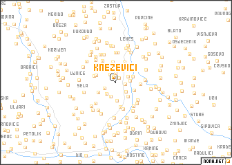 map of Kneževići