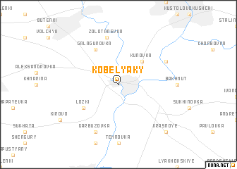 map of Kobelyaky