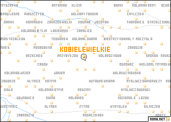 map of Kobiele Wielkie