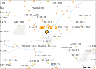 map of Kobzëvka