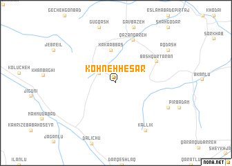 map of Kohneh Ḩeşār