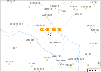 map of Kohūrābād