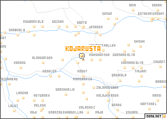 map of Kojā Rūstā