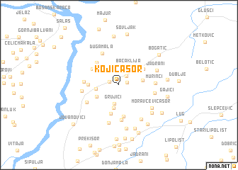 map of Kojića Šor