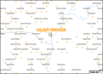 map of Kojonyamkrom