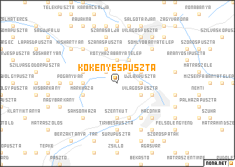 map of Kökényespuszta