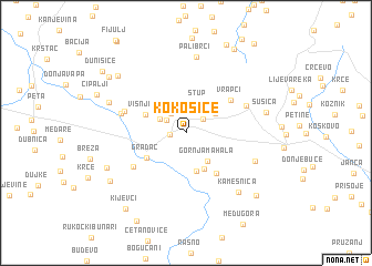 map of Kokošiće