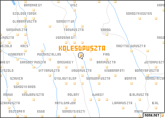 map of Kölesdpuszta