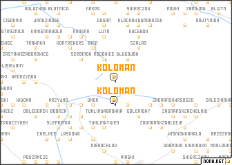 map of Kołomań