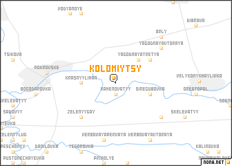 map of Kolomiytsy