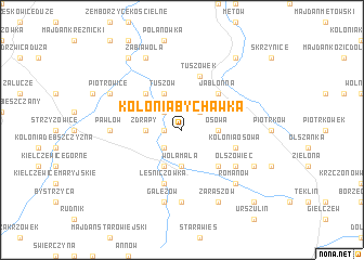 map of Kolonia Bychawka