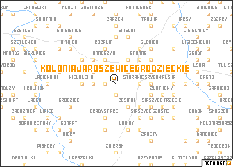 map of Kolonia Jaroszewice Grodzieckie