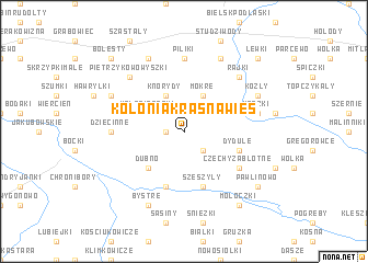 map of Kolonia Krasna Wieś