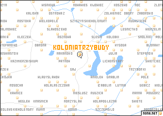 map of Kolonia Trzy Budy