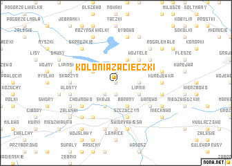 map of Kolonia Zacieczki
