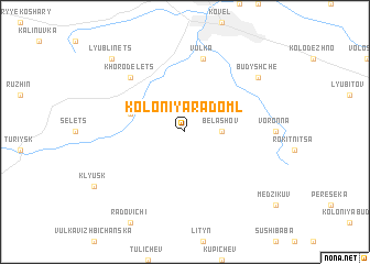 map of Koloniya Radomlʼ