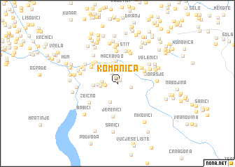 map of Komanica