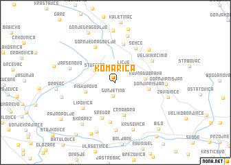 map of Komarica