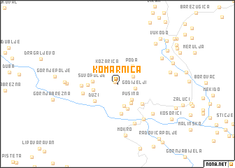 map of Komarnica