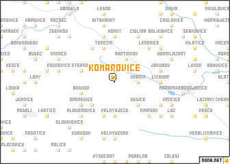 map of Komárovice