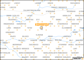 map of Komárov
