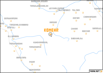 map of Komehr