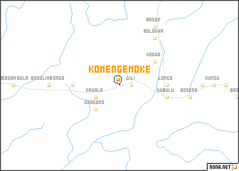 map of Komenge-Moke